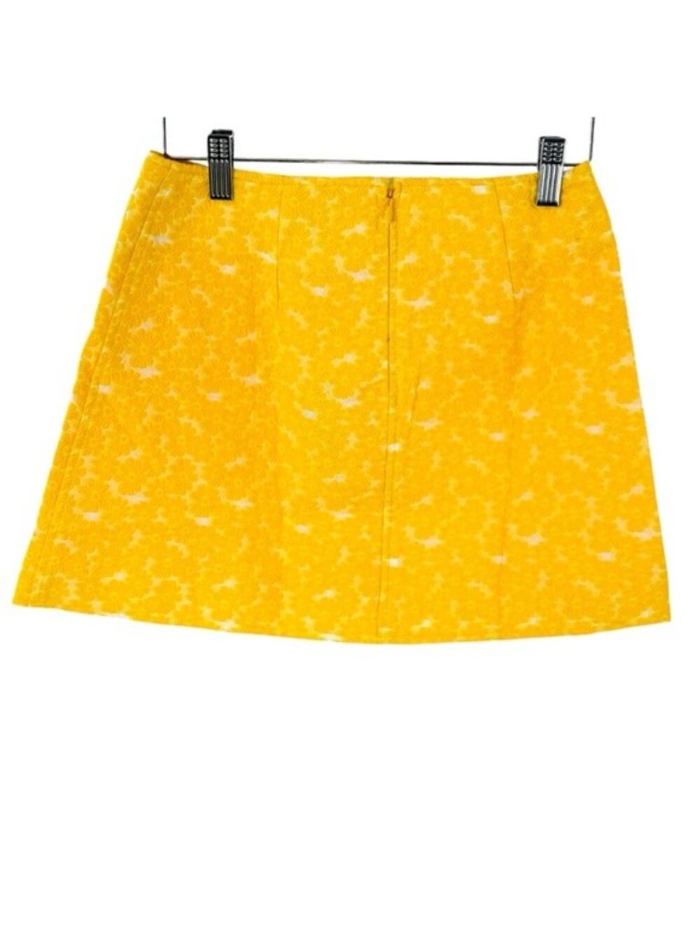 Tuckernuck NEW Yellow Jacquard Daisy Floral Retro Meg Mini Skirt Size XS - Picture 4 of 8